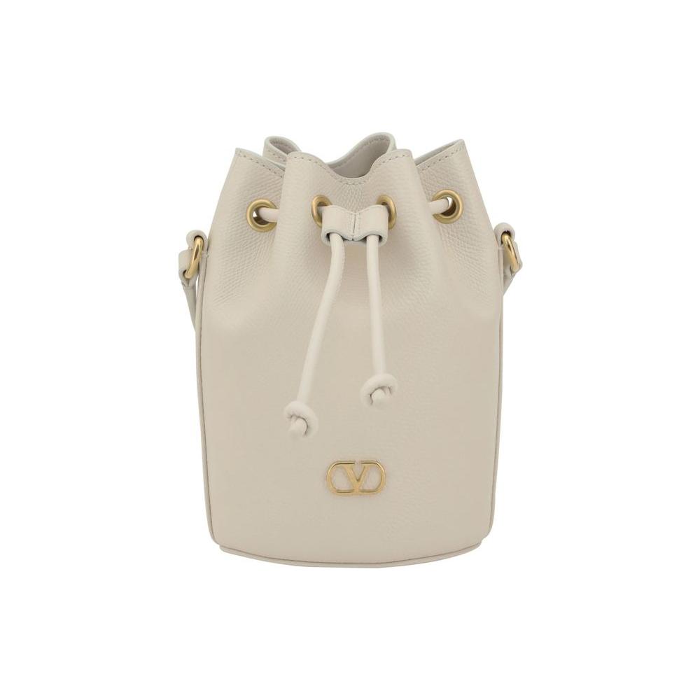 Valentino Garavani Mini Vlogo Drawstring Bucket Bag Valentino Garavani Gray