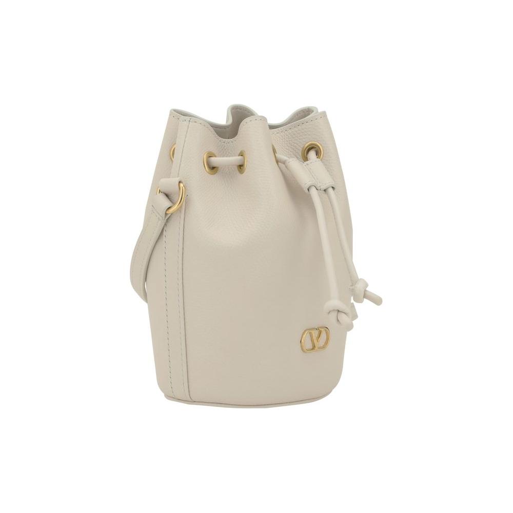 Valentino Garavani Mini Vlogo Drawstring Bucket Bag Valentino Garavani Gray