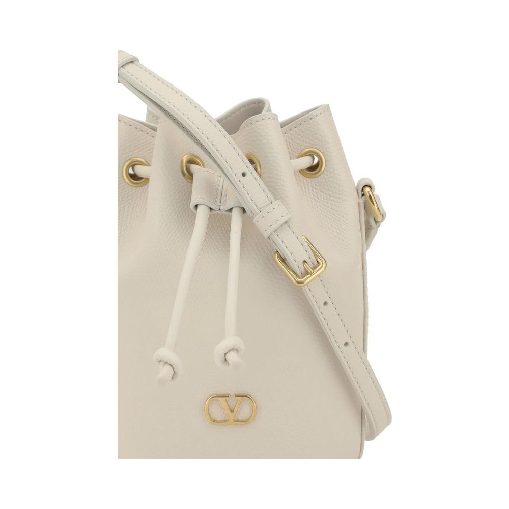 Valentino Garavani Mini Vlogo Drawstring Bucket Bag Valentino Garavani Gray