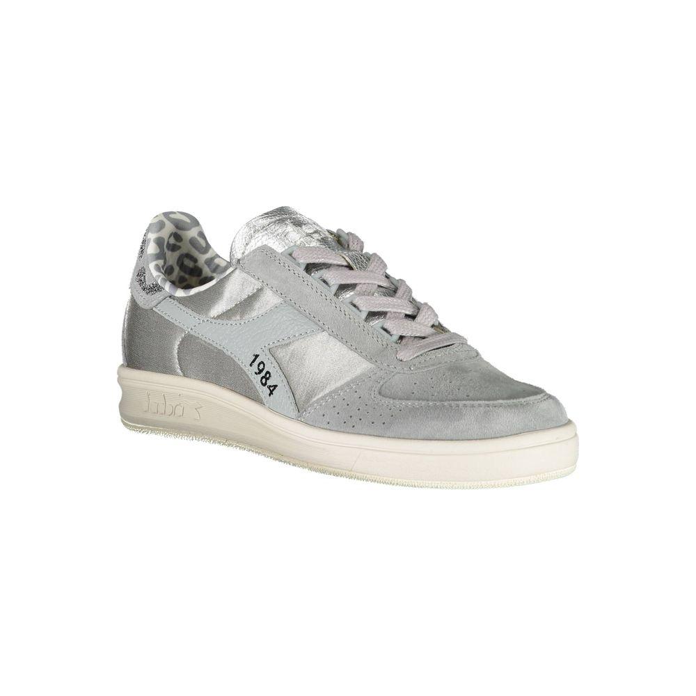 Diadora Gray Leather Women Sneaker Diadora Gray