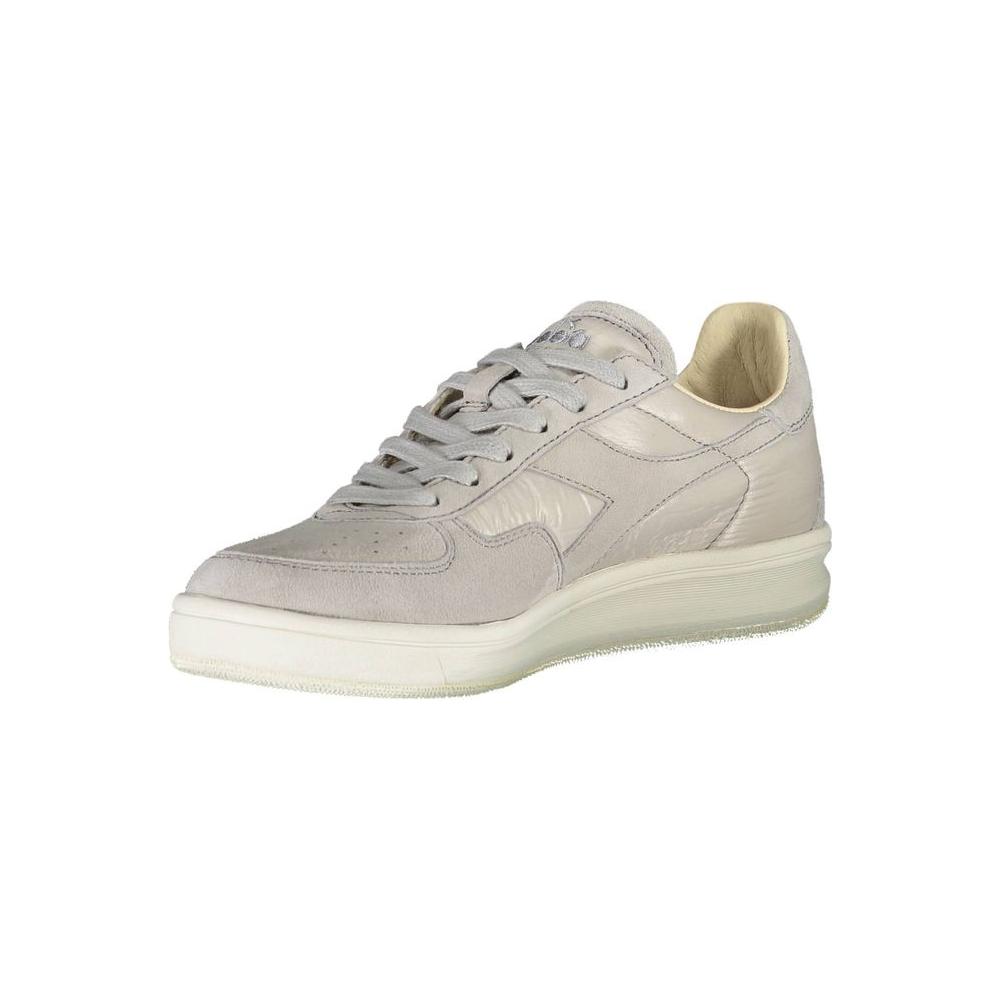 Diadora Gray Leather Women Sneaker Diadora Gray