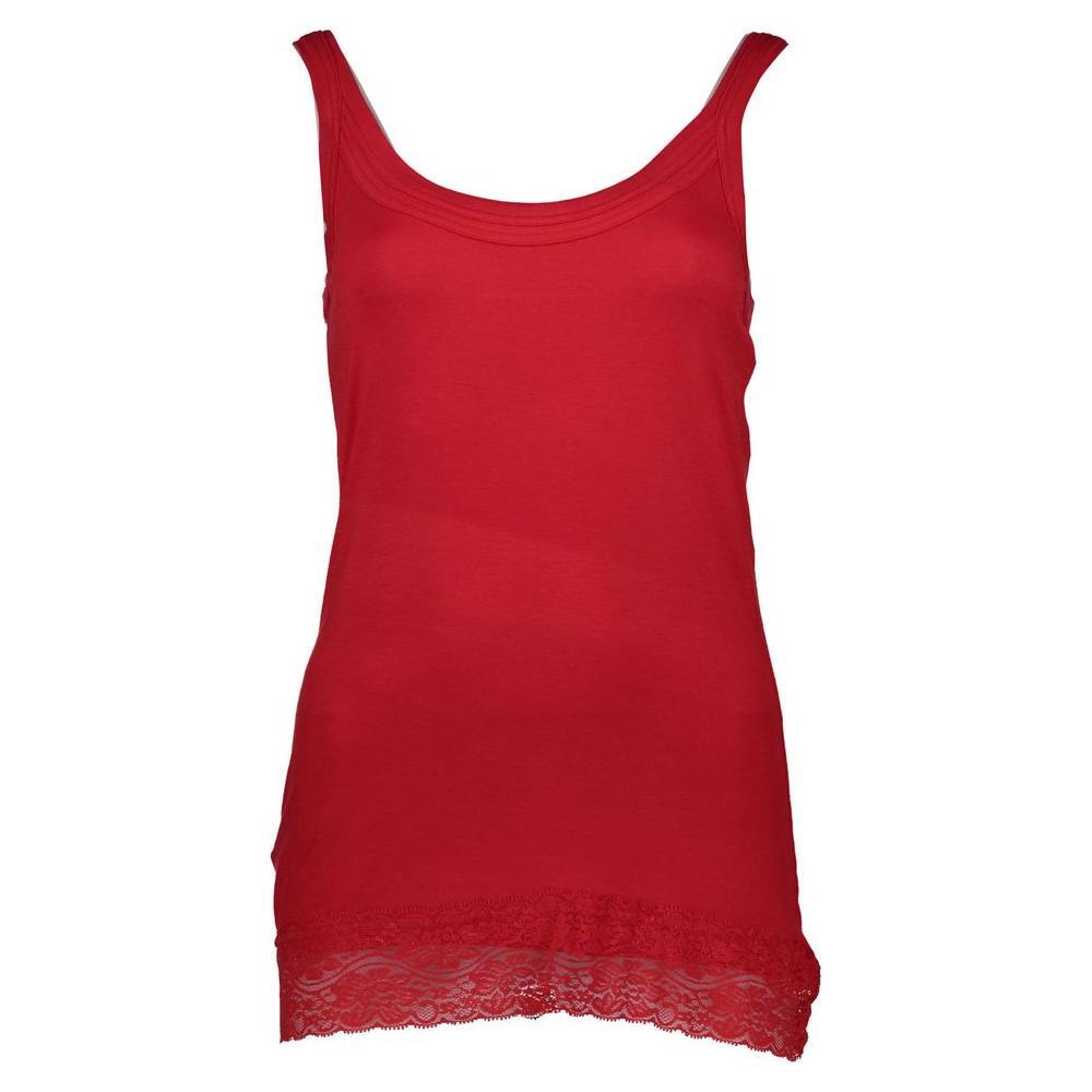 Silvian Heach Red Cotton Women Tank SI-1965-XS