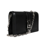 Versace Black Calfskin Leather Chain Strap Shoulder Crossbody Bag BAG4391