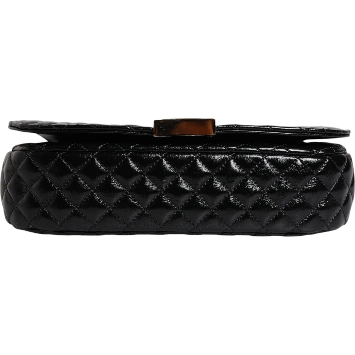 Versace Black Calf Leather Quilted Shoulder Strap Bag BAG4392