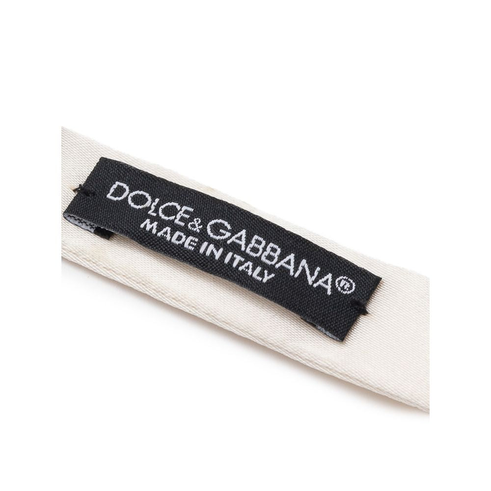 Dolce & Gabbana White Silk Bowty