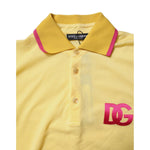 Dolce & Gabbana Yellow Cotton Logo Collared Polo T-shirt TSH86399-46