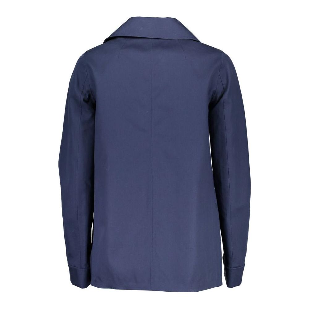 Gant Blue Cotton Women Jacket Gant Dark Slate Gray