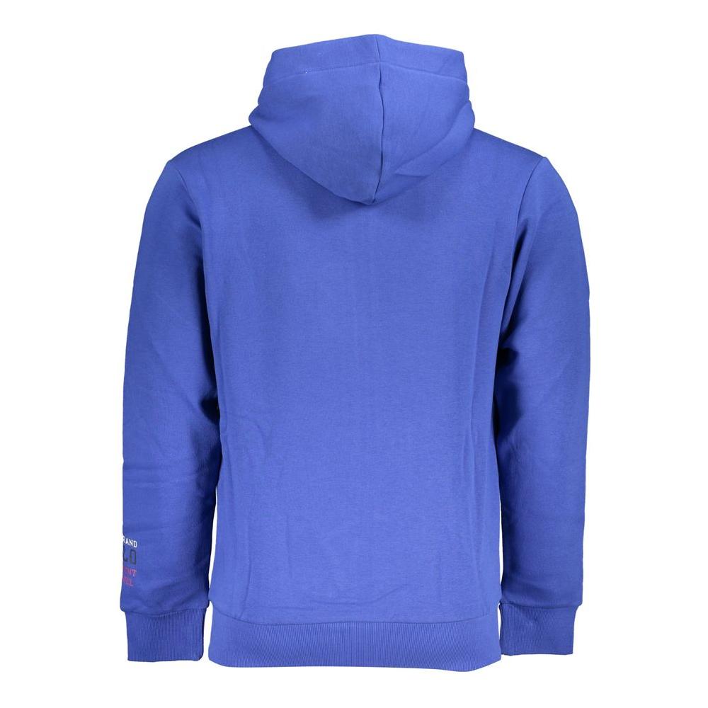 U.S. Grand Polo Chic Blue Hooded Fleece Sweatshirt with Embroidery U.S. Grand Polo Slate Blue