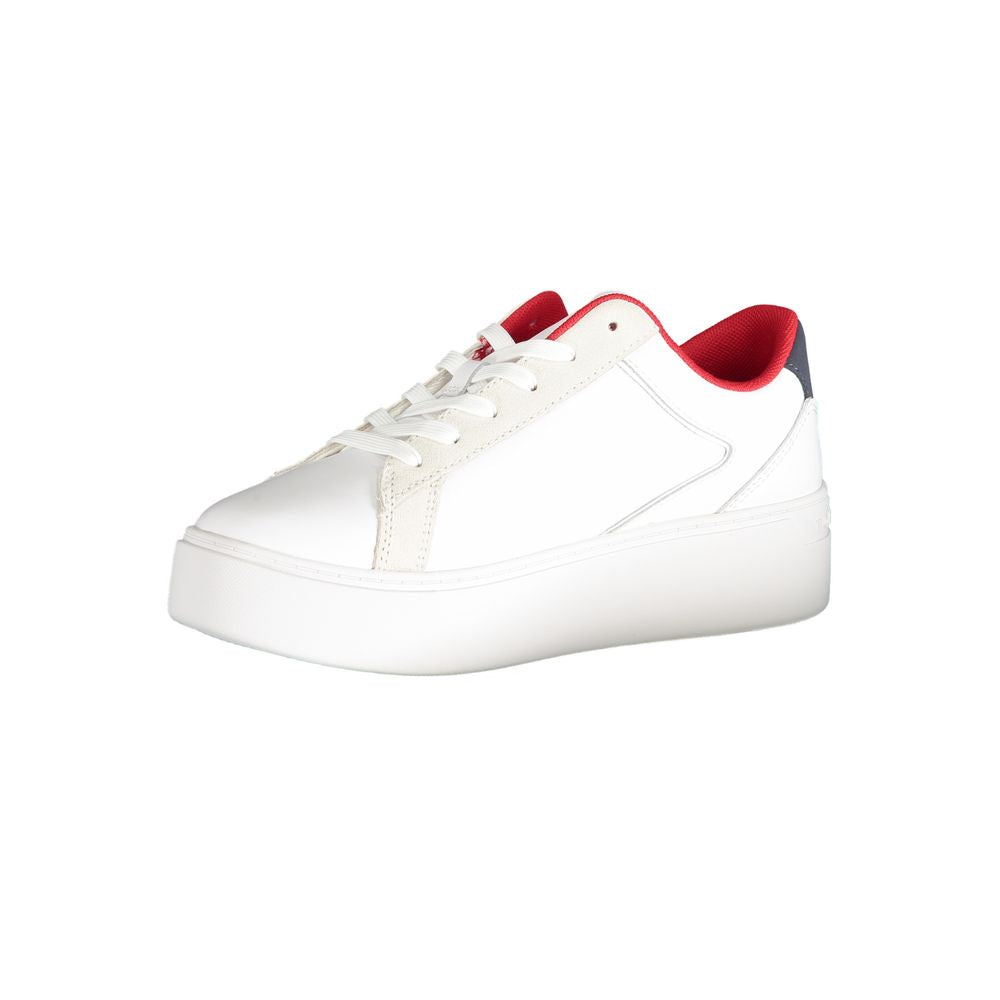 Tommy Hilfiger White Polyester Sneaker Tommy Hilfiger Beige