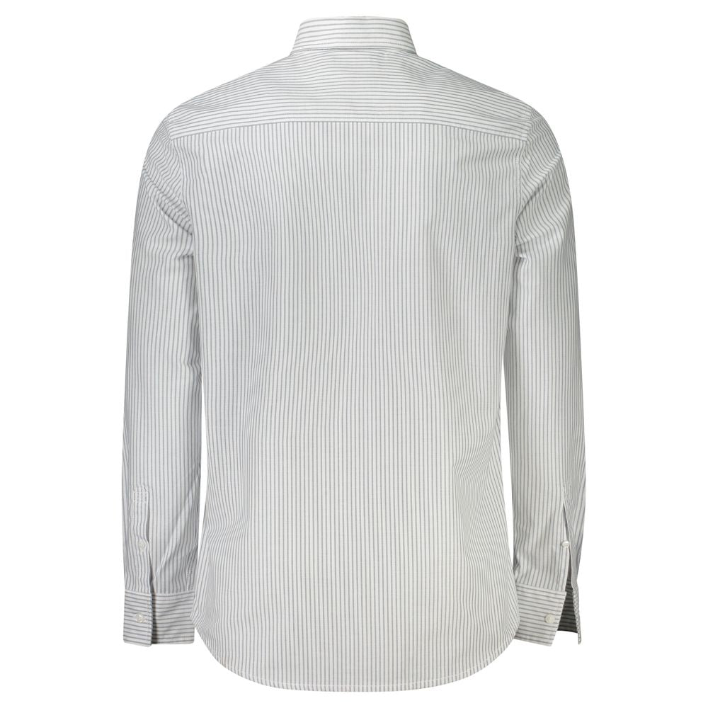 Calvin Klein White Cotton Men Shirt Calvin Klein Light Gray