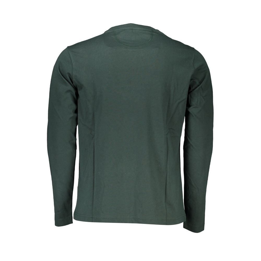 La Martina Elegant Green Embroidered Crew Neck Cotton Tee La Martina Dark Slate Gray