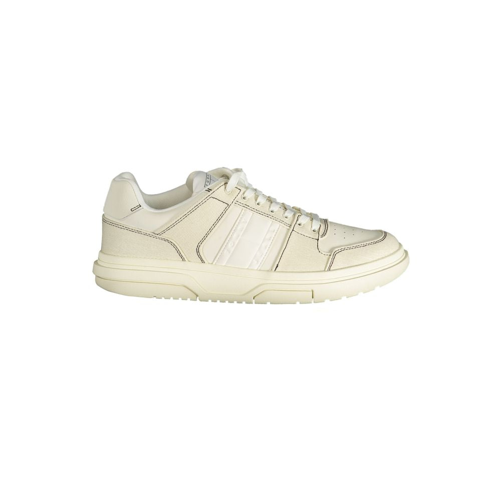 Tommy Hilfiger White Polyester Sneaker Tommy Hilfiger Light Gray