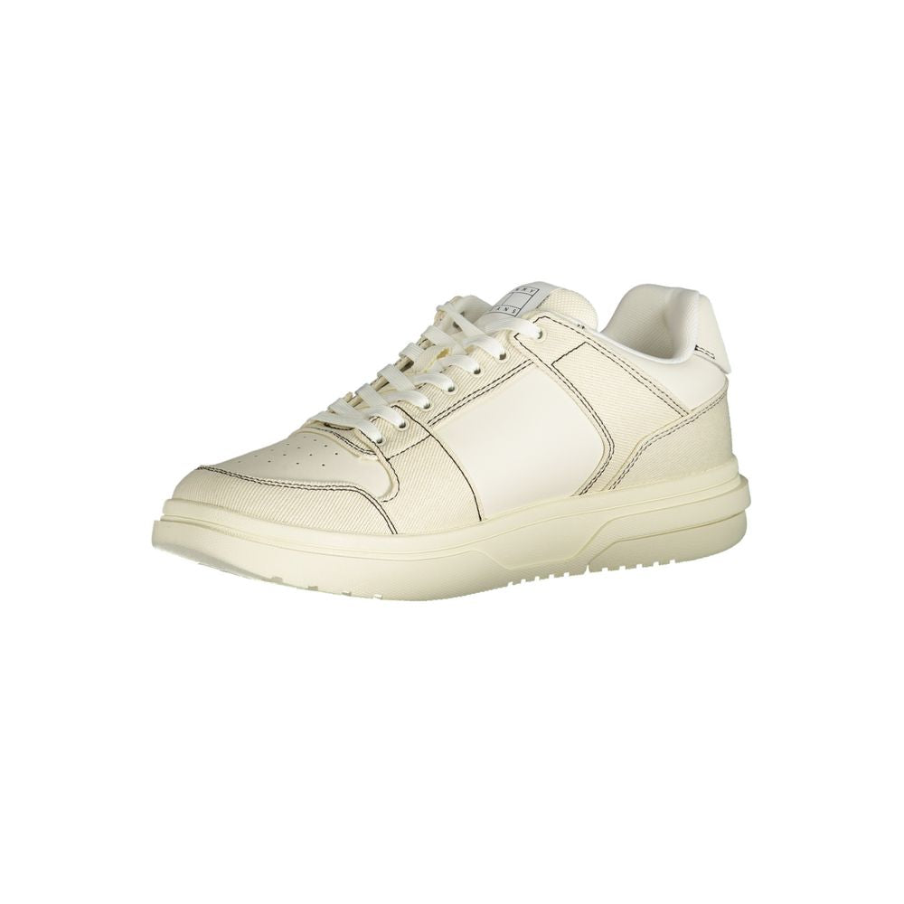 Tommy Hilfiger White Polyester Sneaker Tommy Hilfiger Light Gray