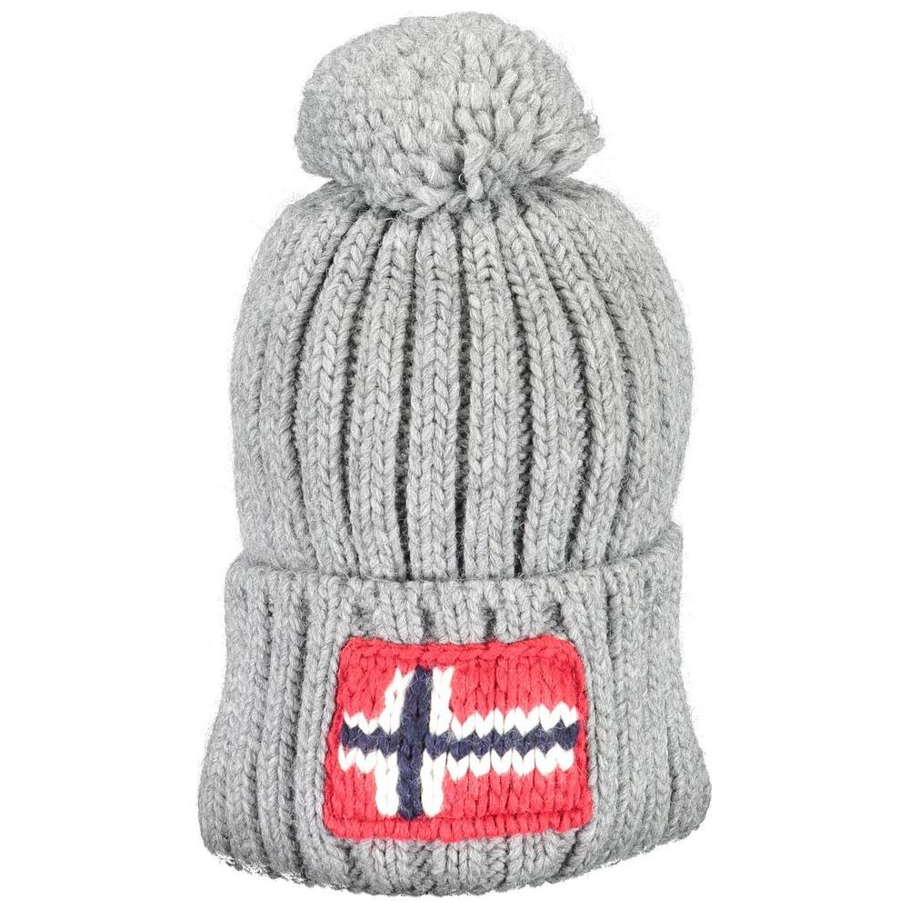 Napapijri Gray Acrylic Men Hat Napapijri Gray