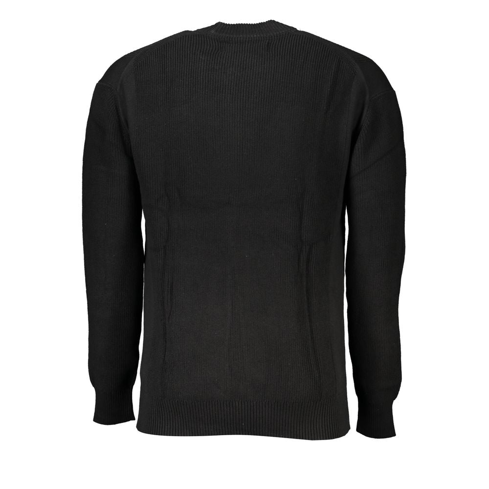 Calvin Klein Sleek Cotton Crew Neck Sweater with Contrast Details Calvin Klein Black
