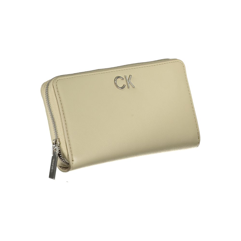 Calvin Klein Elegant Beige Zip Wallet with RFID Blocking Calvin Klein Tan