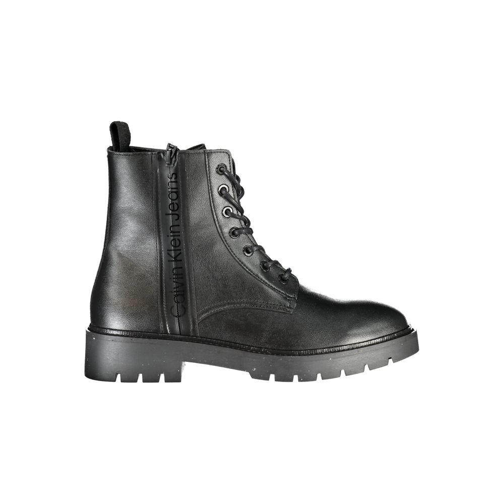 Calvin Klein Sleek Black Ankle Boots with Laces and Zip Detail Calvin Klein Dark Slate Gray