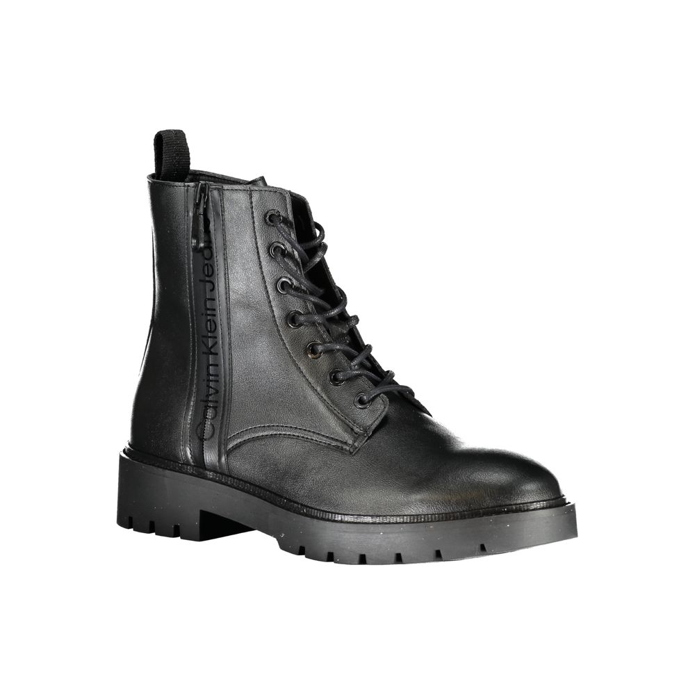 Calvin Klein Sleek Black Ankle Boots with Laces and Zip Detail Calvin Klein Dark Slate Gray