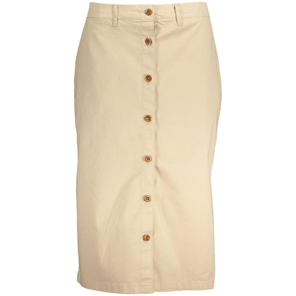 Gant Beige Cotton Women Skirt Gant Wheat