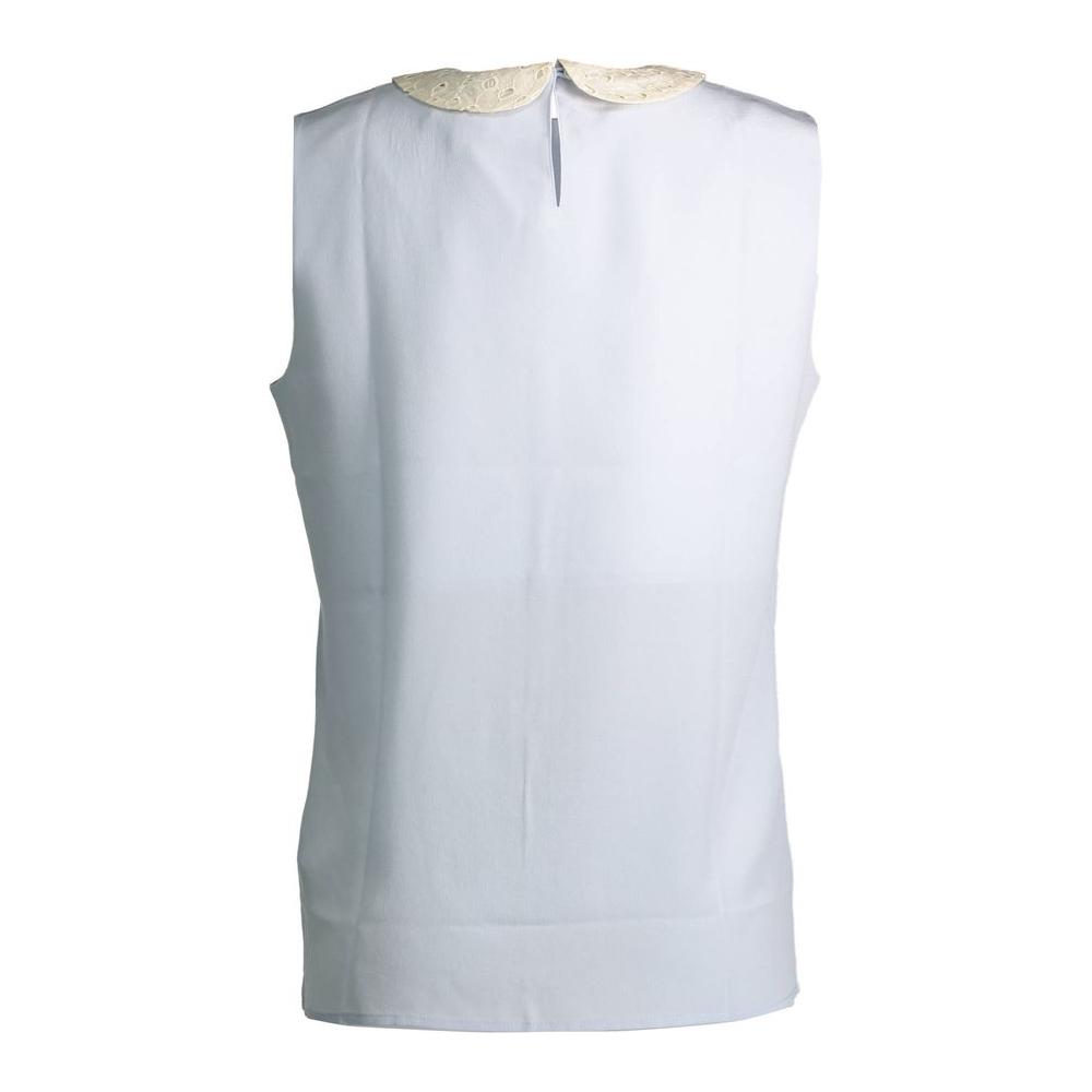 Gant Light Blue Silk Women Top Gant Light Gray