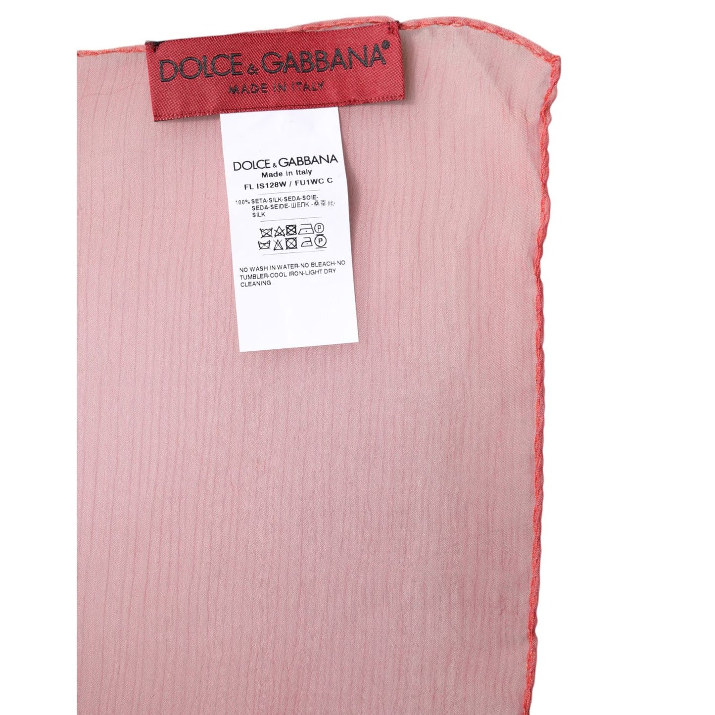 Dolce & Gabbana Pink Silk Rectangle Women Wrap Shawl Scarf MS7487