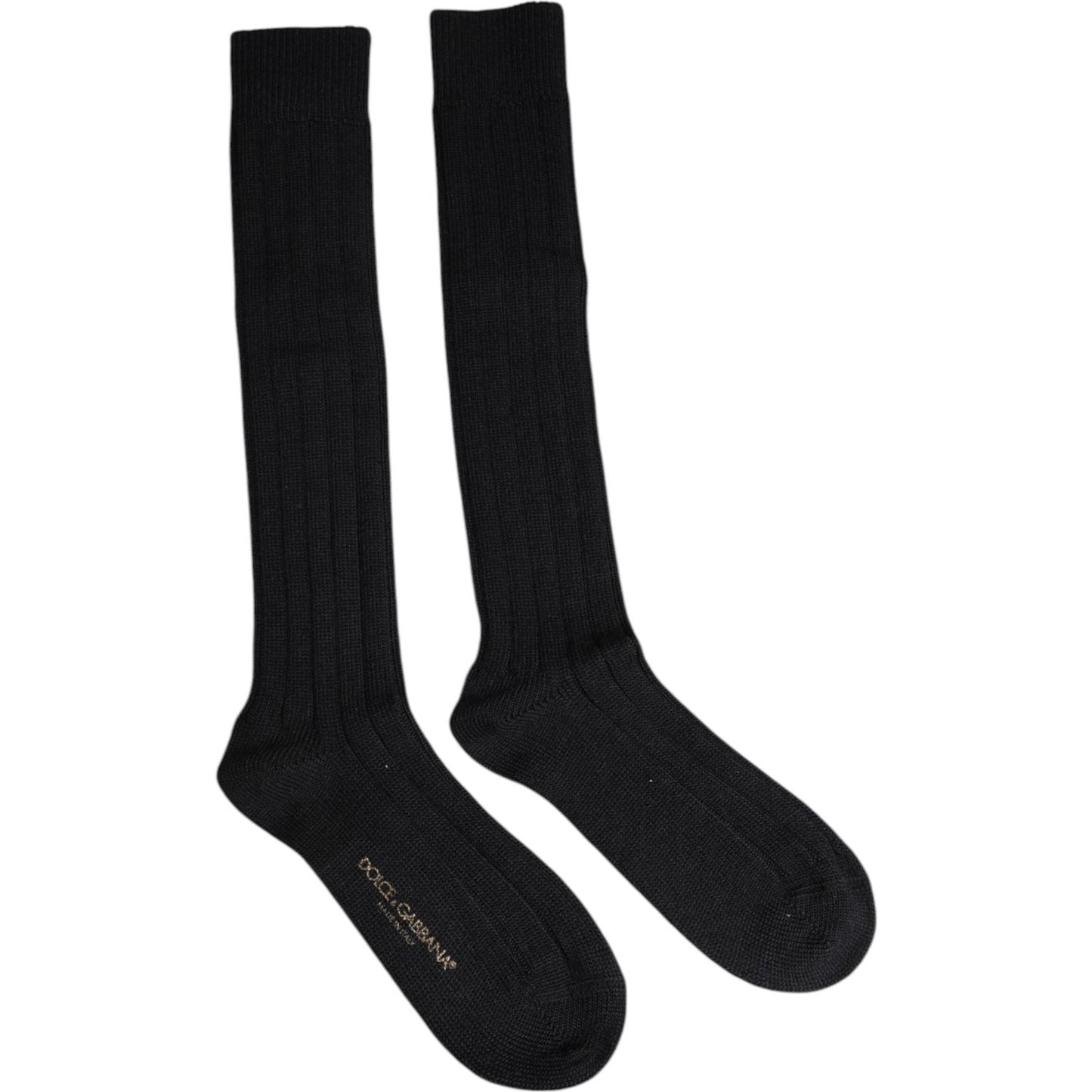 Dolce & Gabbana Black DG Logo Print Over The Calf Socks Dolce & Gabbana Black