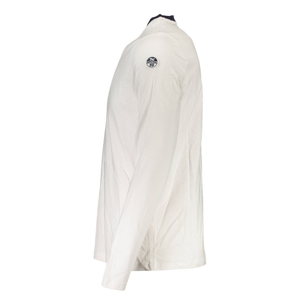 North Sails White Cotton Men TShirt North Sails Light Gray