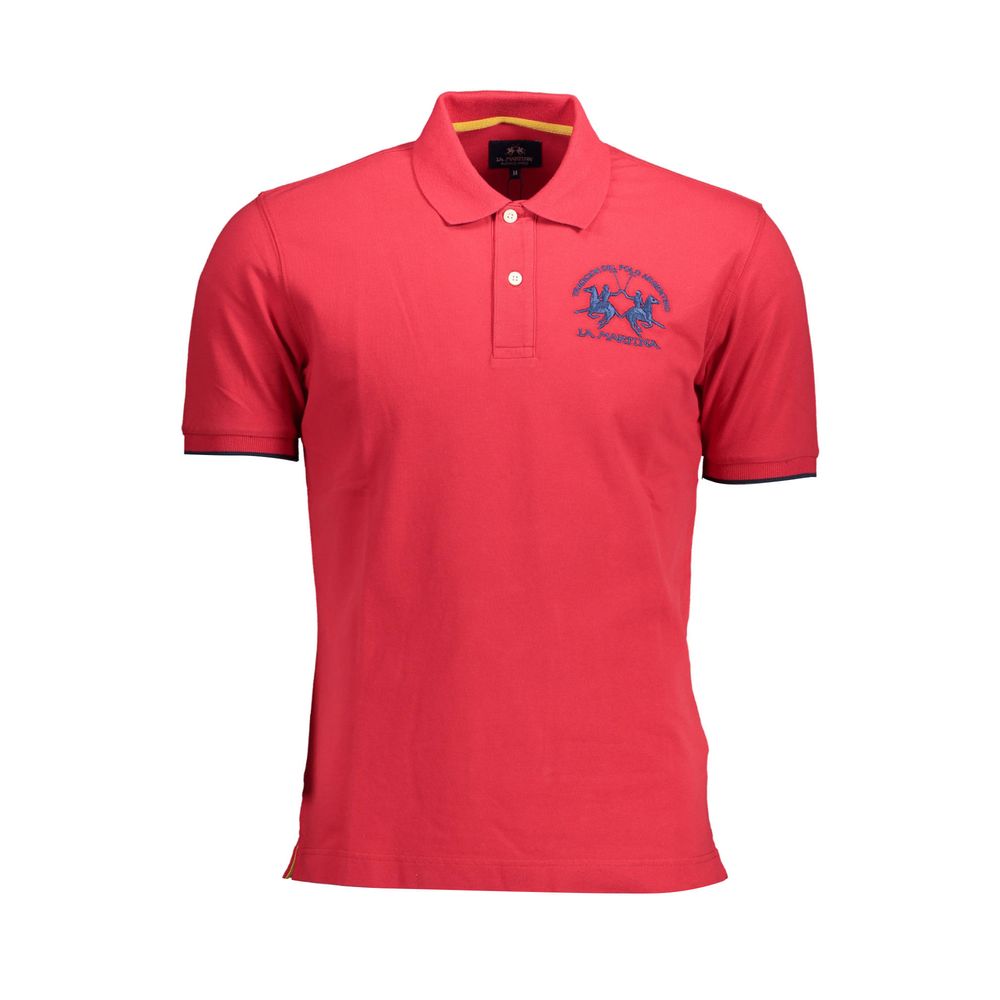La Martina Elegant Pink Polo: Casual Luxury for Men La Martina Maroon