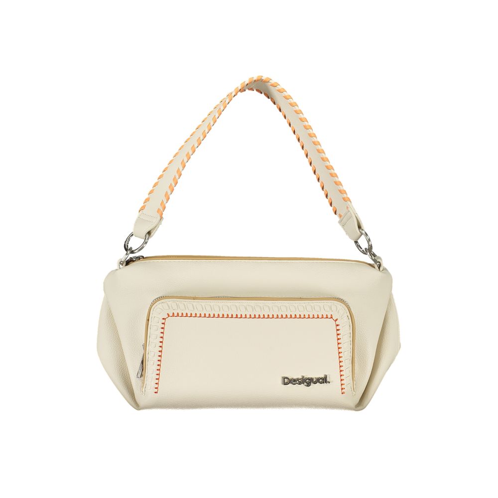 Desigual White Polyethylene Handbag Desigual Light Gray