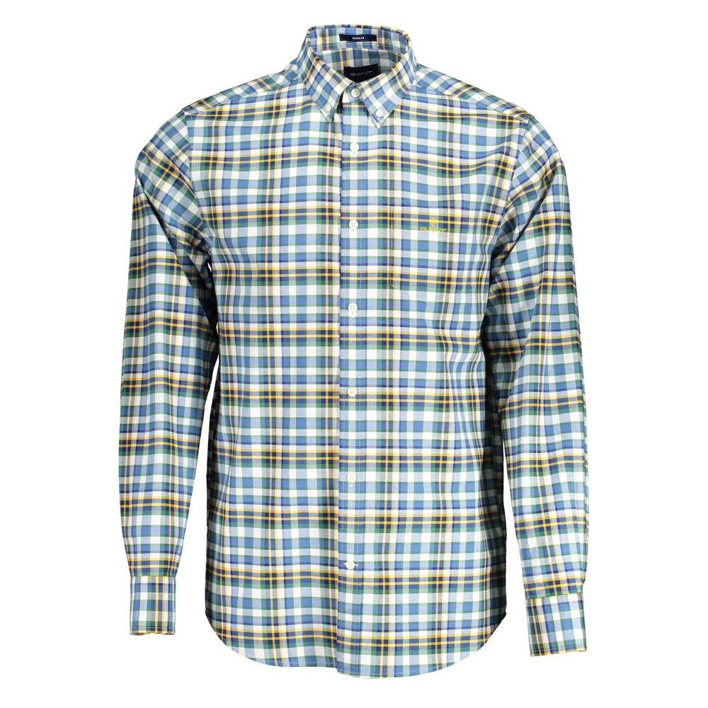 Gant Blue Cotton Mens Shirt Gant Gray