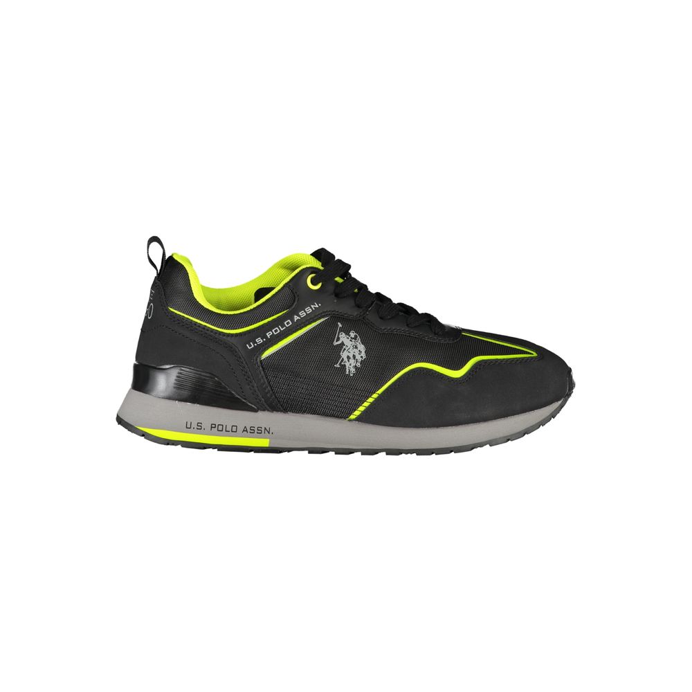U.S. POLO ASSN. Elegant Black Lace-up Sneakers with Logo Detail U.S. POLO ASSN. Dark Slate Gray