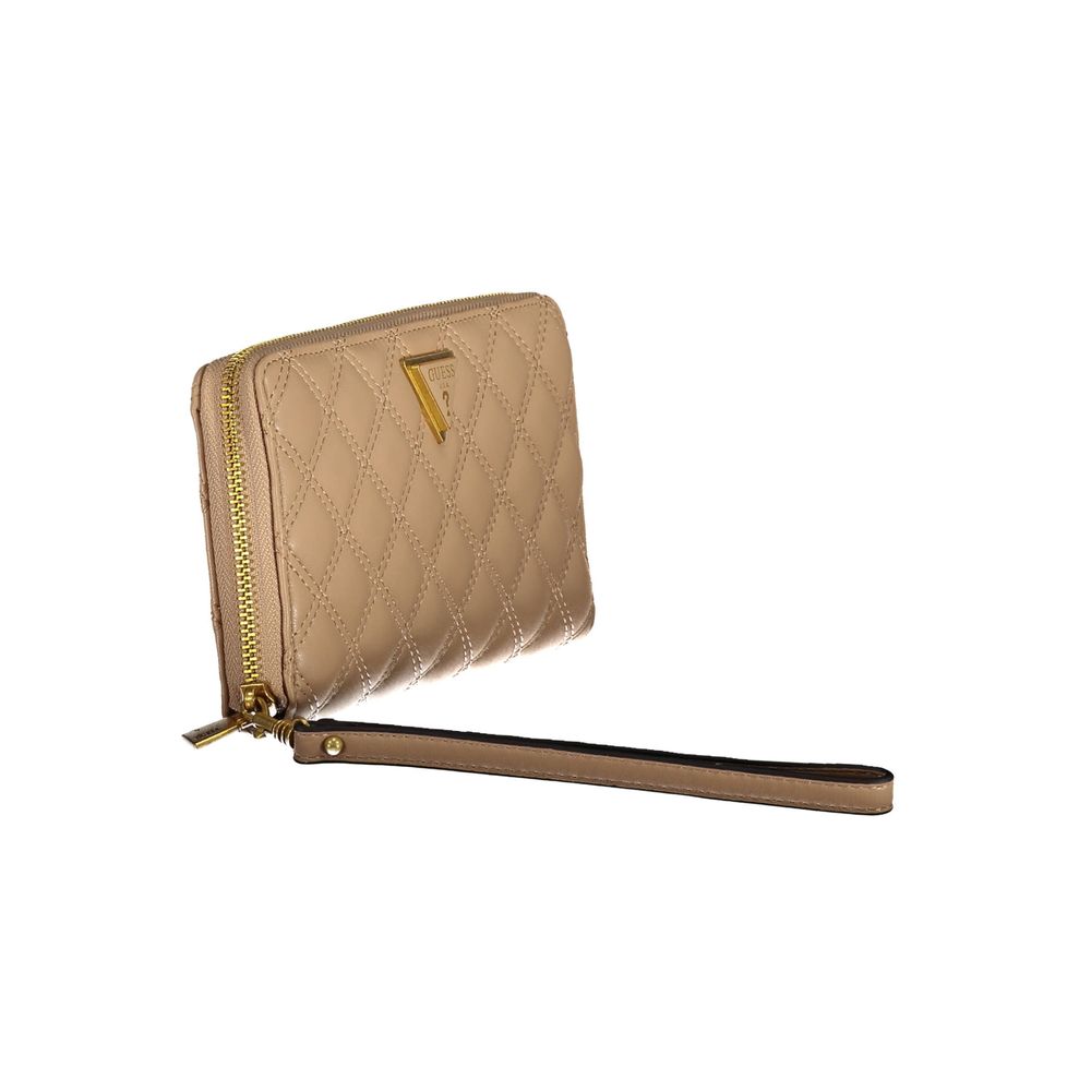 Guess Jeans Beige Polyethylene Women Wallet Guess Jeans Rosy Brown