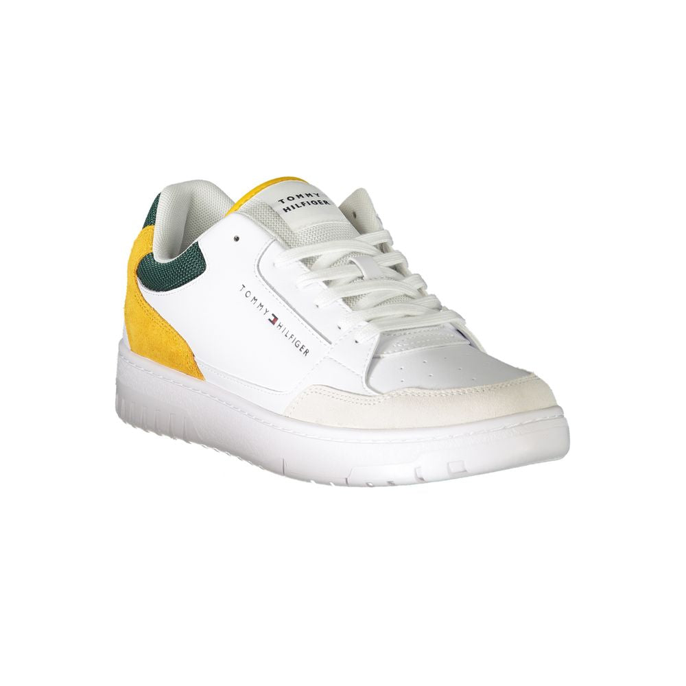 Tommy Hilfiger White Polyethylene Men Sneaker Tommy Hilfiger Light Gray