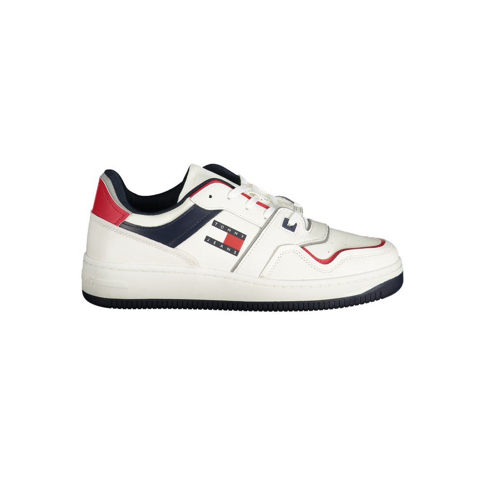 Tommy Hilfiger White Leather Men Sneaker Tommy Hilfiger Dark Slate Gray
