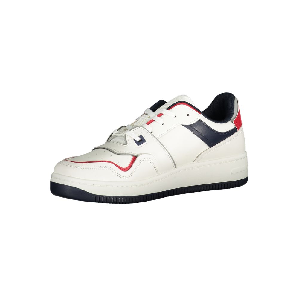 Tommy Hilfiger White Leather Men Sneaker Tommy Hilfiger Dark Slate Gray