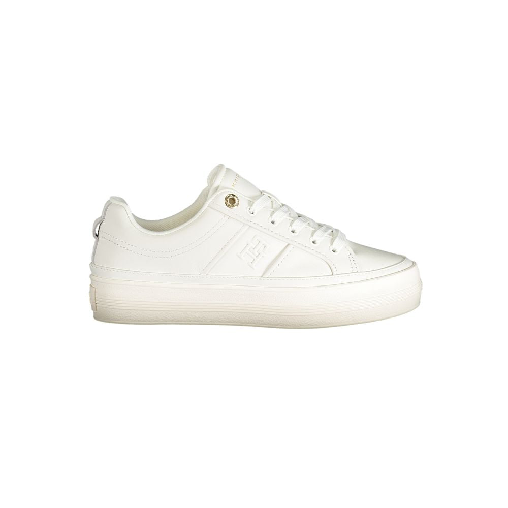 Tommy Hilfiger White Polyethylene Women Sneaker Tommy Hilfiger Beige