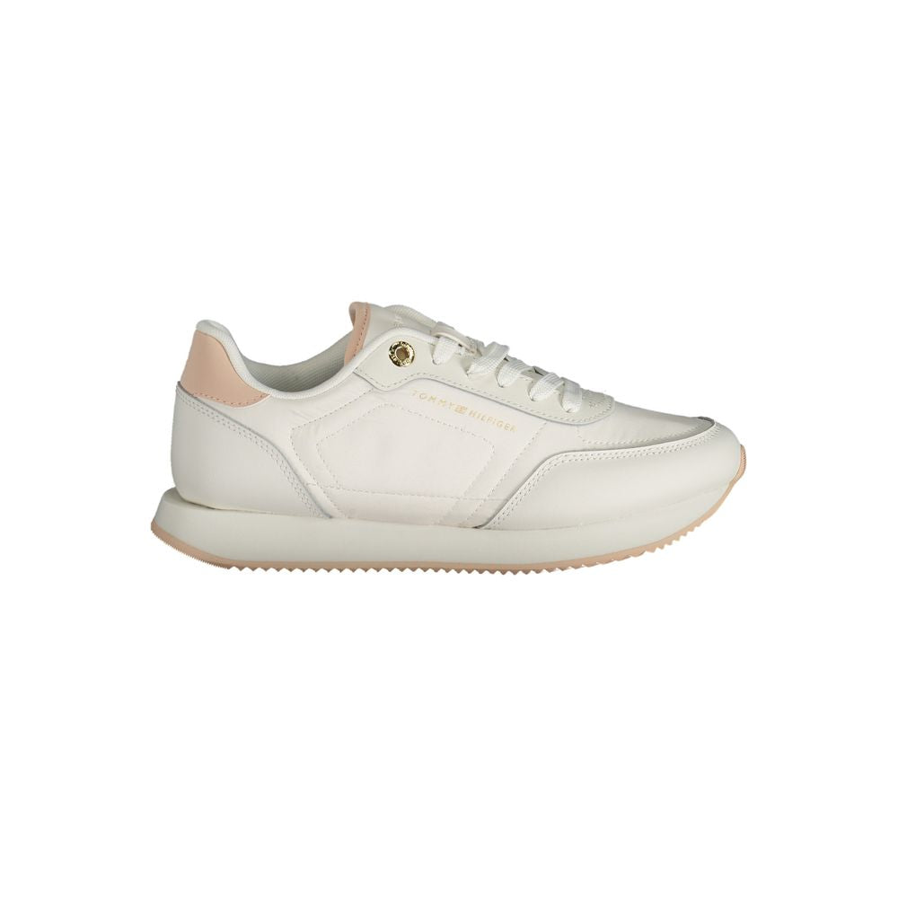 Tommy Hilfiger White Polyester Sneaker Tommy Hilfiger Light Gray