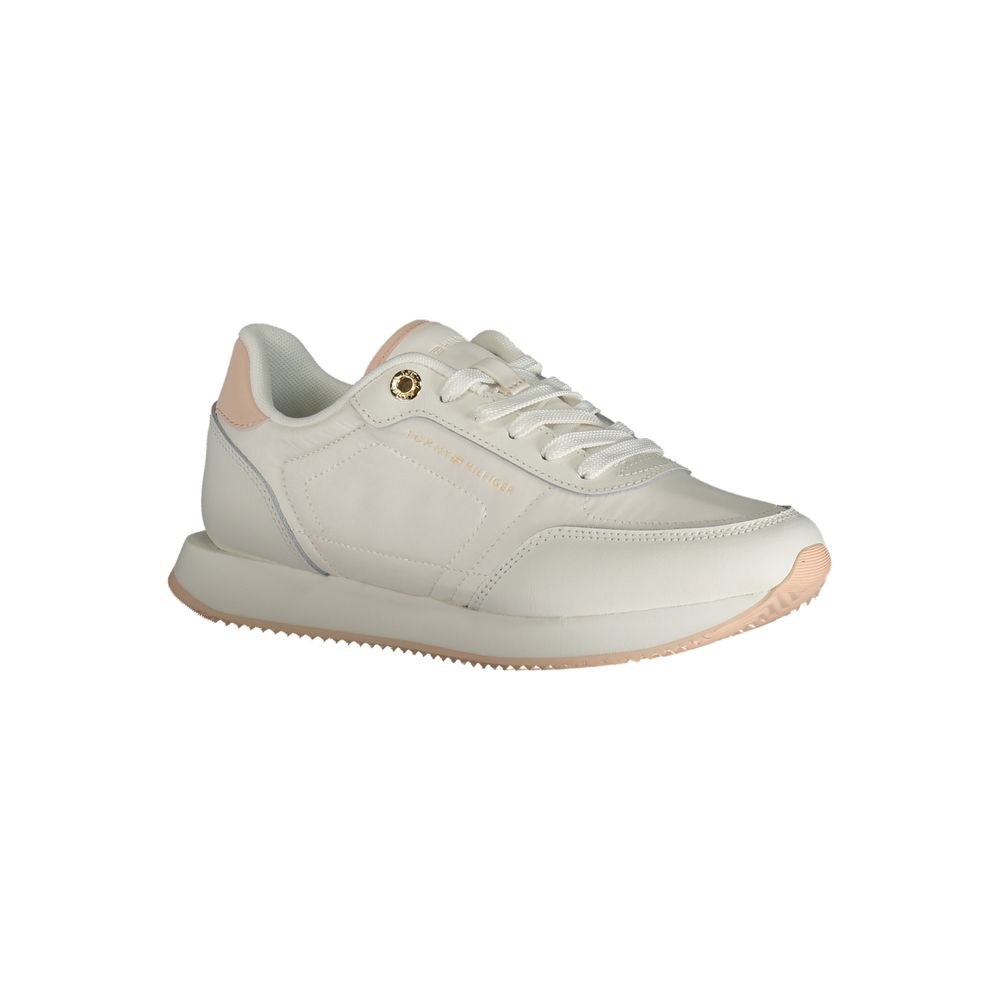 Tommy Hilfiger White Polyester Sneaker Tommy Hilfiger Gray