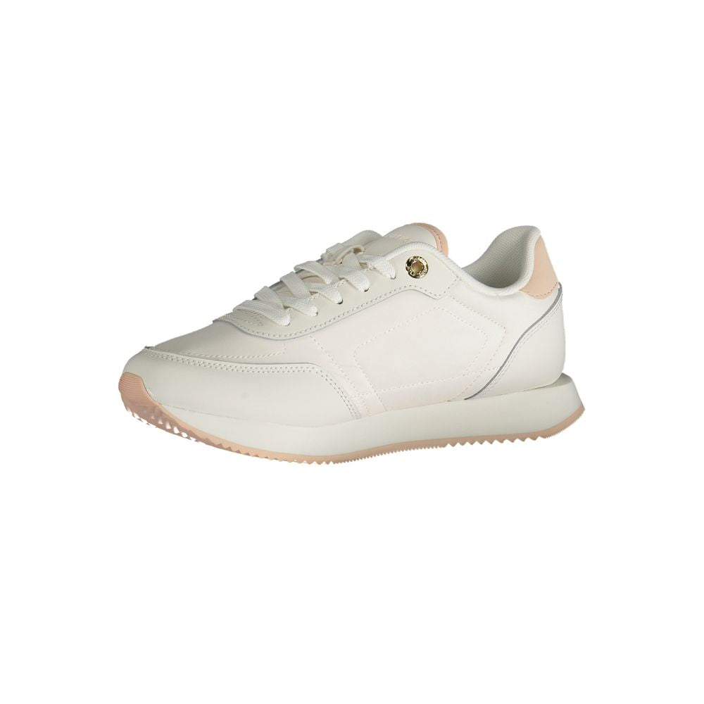Tommy Hilfiger White Polyester Sneaker Tommy Hilfiger Light Gray