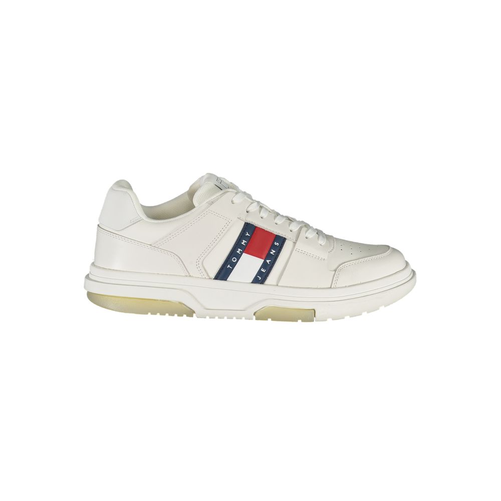 Tommy Hilfiger White Polyethylene Men Sneaker Tommy Hilfiger Light Gray