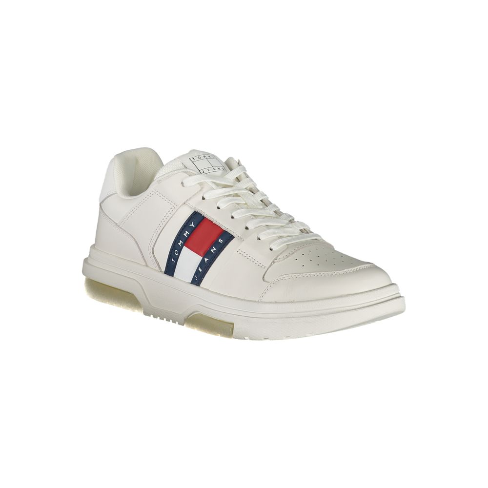 Tommy Hilfiger White Polyethylene Men Sneaker Tommy Hilfiger Light Gray