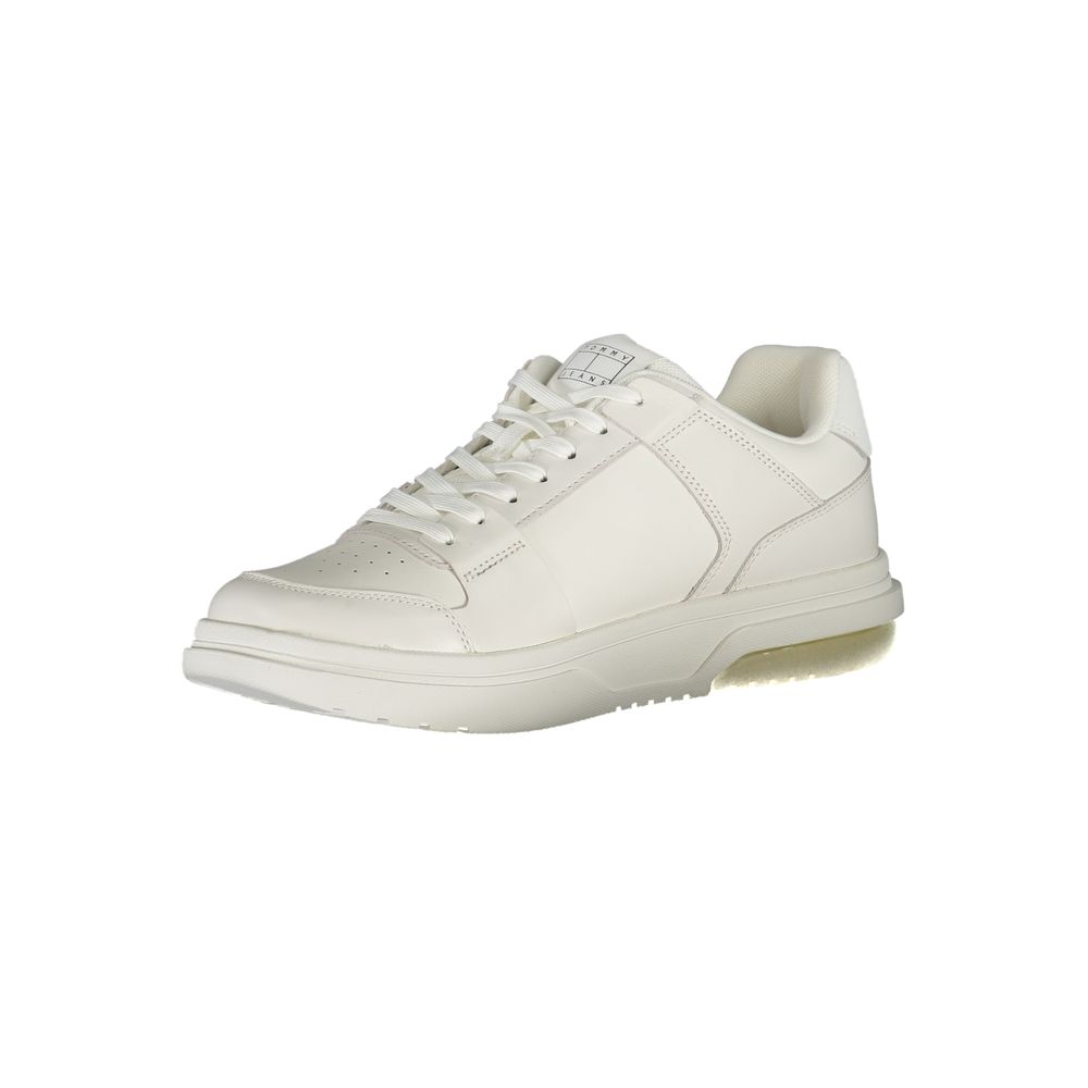 Tommy Hilfiger White Polyethylene Men Sneaker Tommy Hilfiger Light Gray