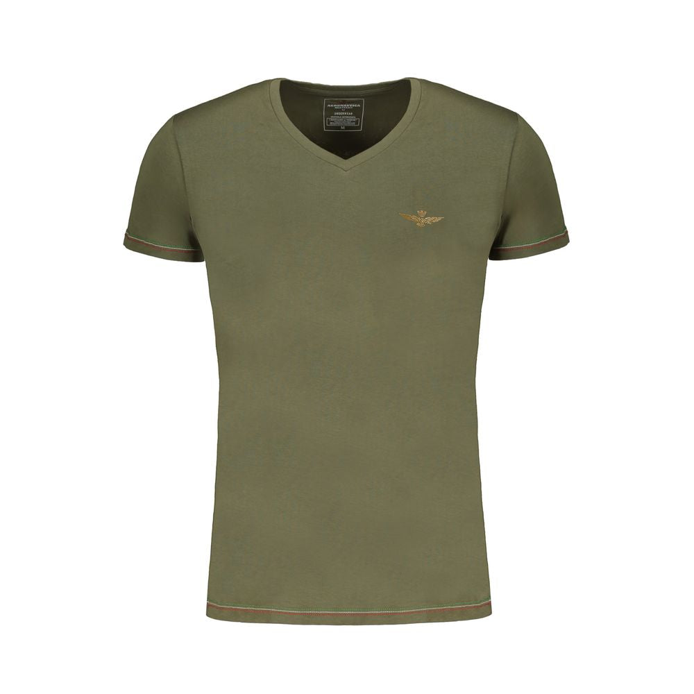 Aeronautica Militare Green Cotton T-Shirt Aeronautica Militare Dim Gray