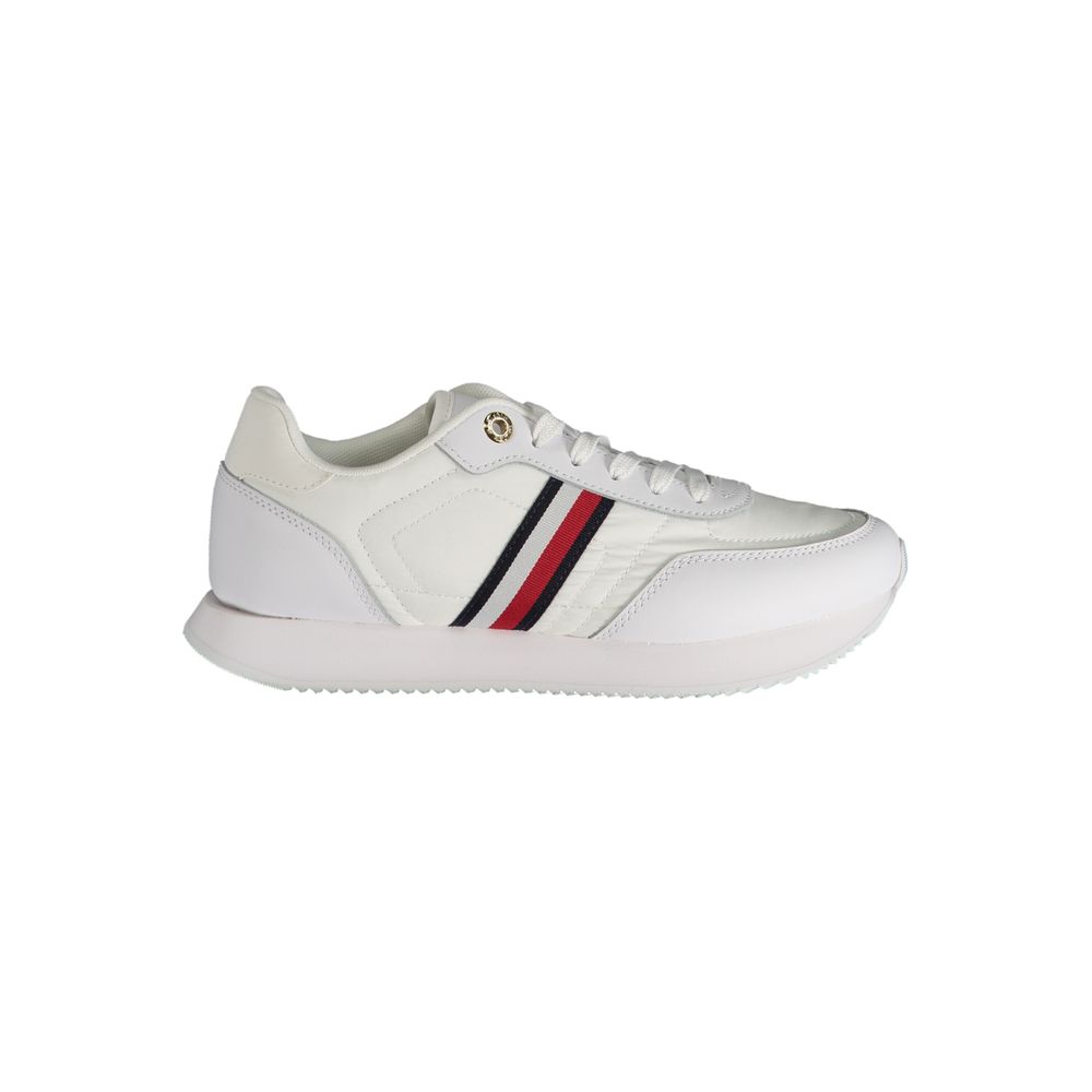 Tommy Hilfiger White Polyester Sneaker Tommy Hilfiger Light Gray
