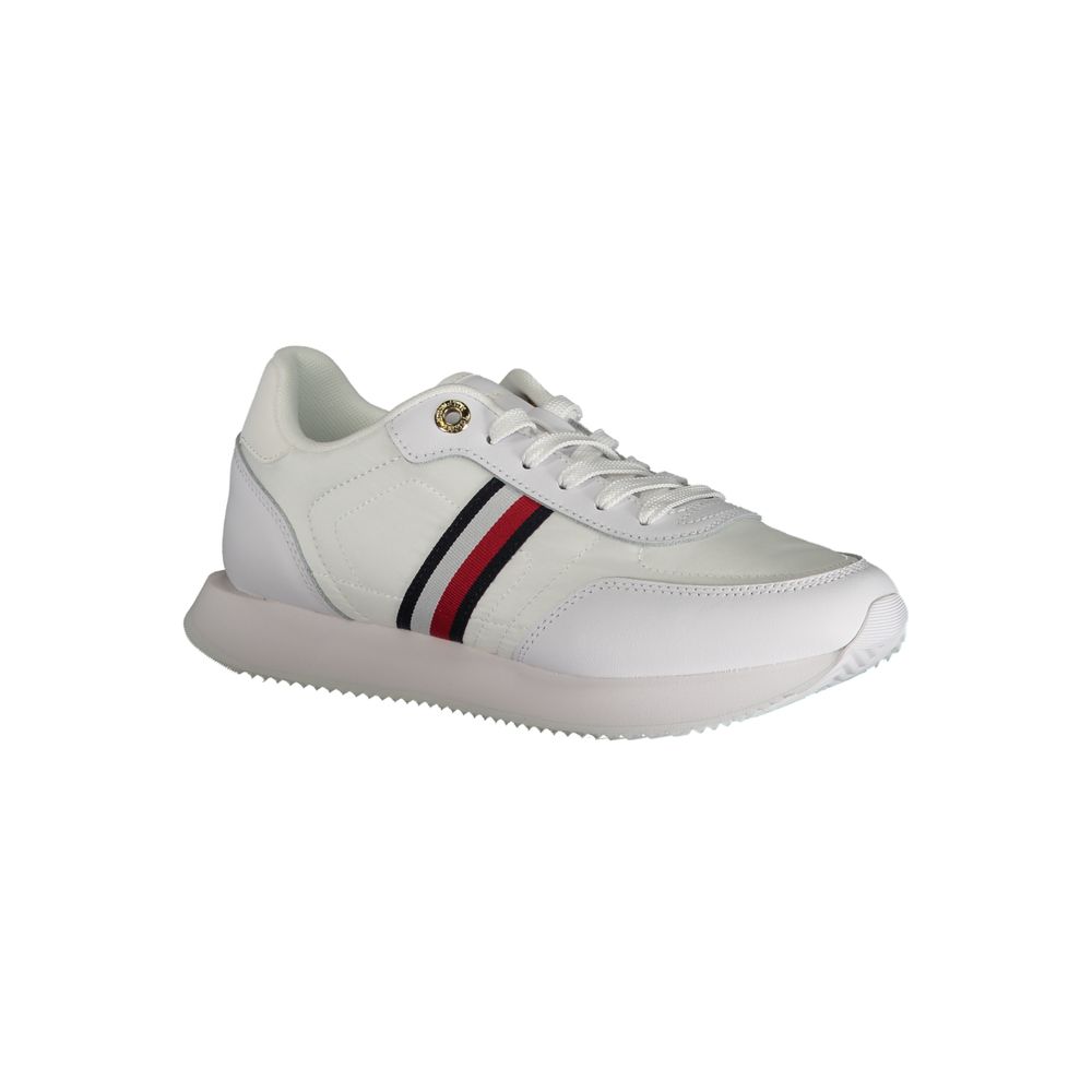 Tommy Hilfiger White Polyester Sneaker Tommy Hilfiger Gray