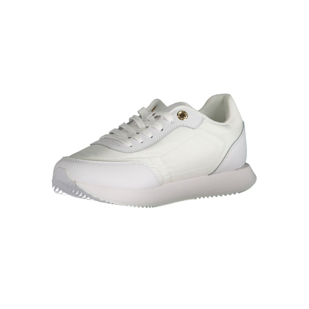Tommy Hilfiger White Polyester Sneaker Tommy Hilfiger Light Gray