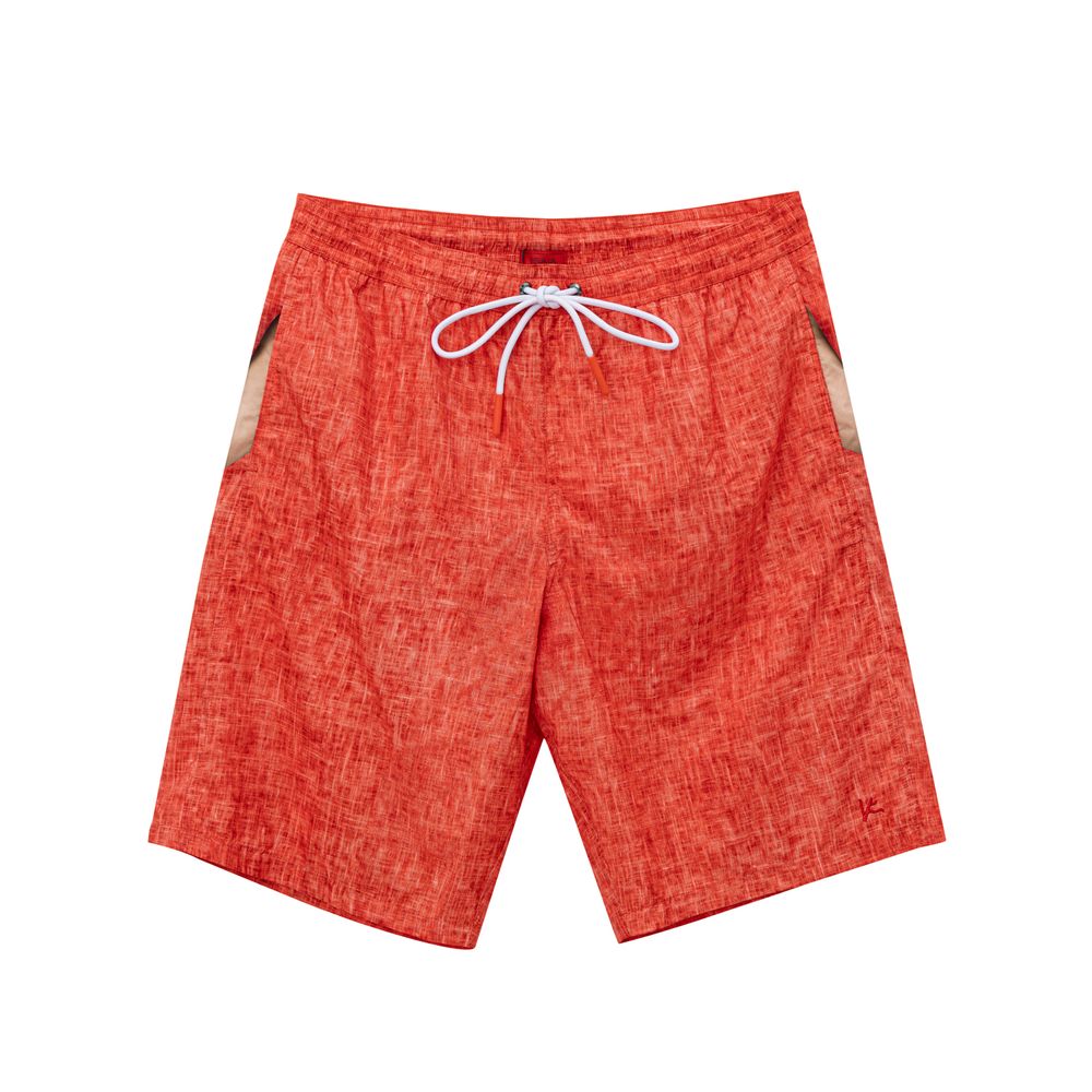 Isaia Red Polyester Swim Short
