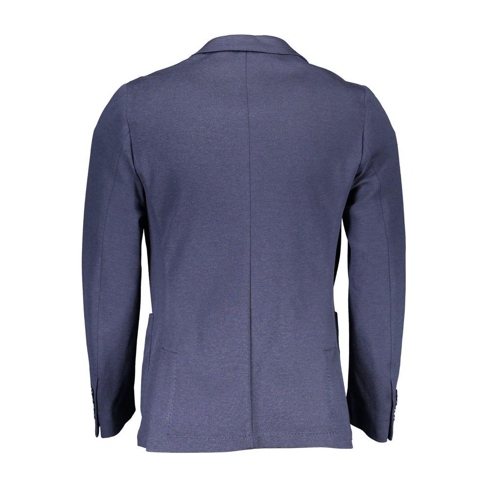 Gant Blue Cotton Men Jacket Gant Dim Gray