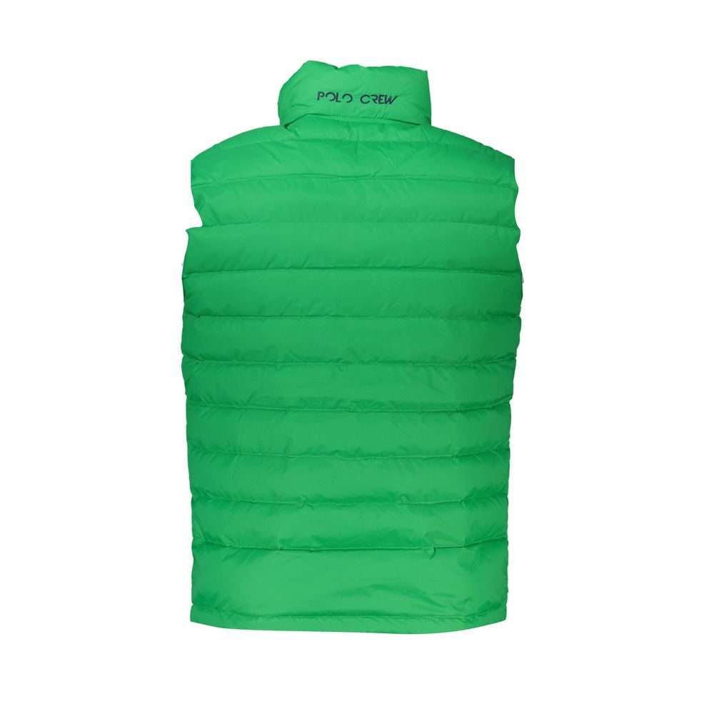 La Martina Sleek Sleeveless Green Jacket with Embroidery La Martina Medium Sea Green