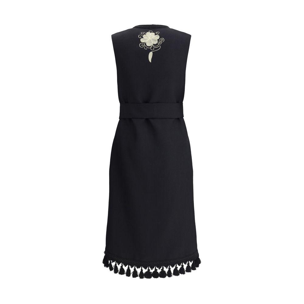 Valentino Embroidered long Vest Valentino Black
